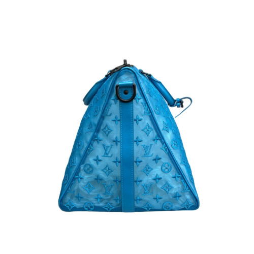 Louis Vuitton Embroidered Keepall 50 Monogram Transparence Blue