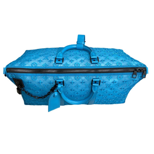 Louis Vuitton Embroidered Keepall 50 Monogram Transparence Blue