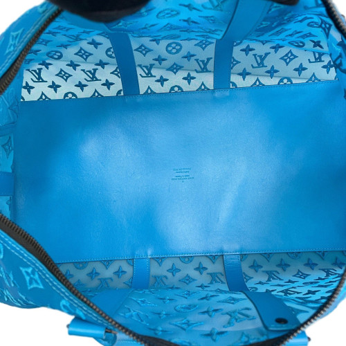 Louis Vuitton Embroidered Keepall 50 Monogram Transparence Blue