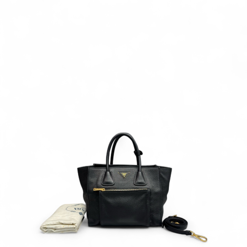 Prada Handbag Grained Calfskin Black Prada Handbag Grained Calfskin Black