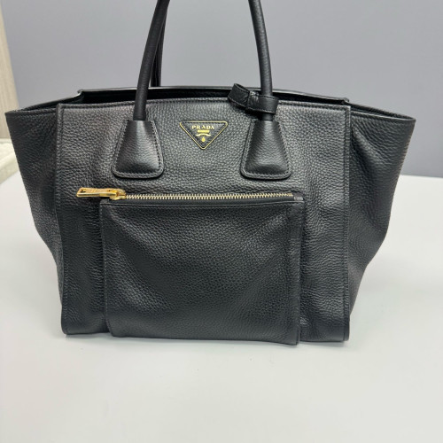 Prada Handbag Grained Calfskin Black Prada Handbag Grained Calfskin Black