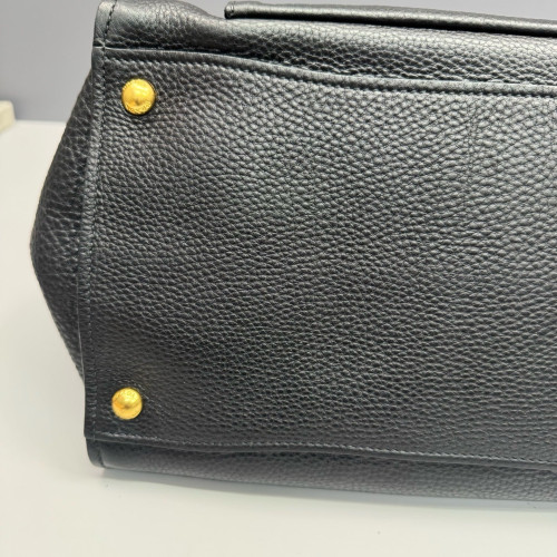 Prada Handbag Grained Calfskin Black Prada Handbag Grained Calfskin Black