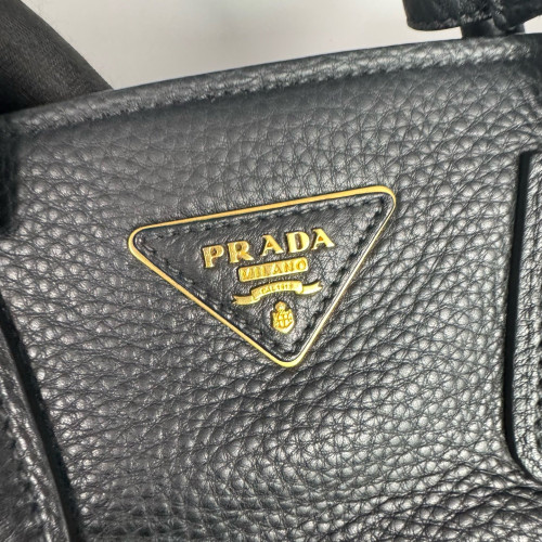 Prada Handbag Grained Calfskin Black Prada Handbag Grained Calfskin Black