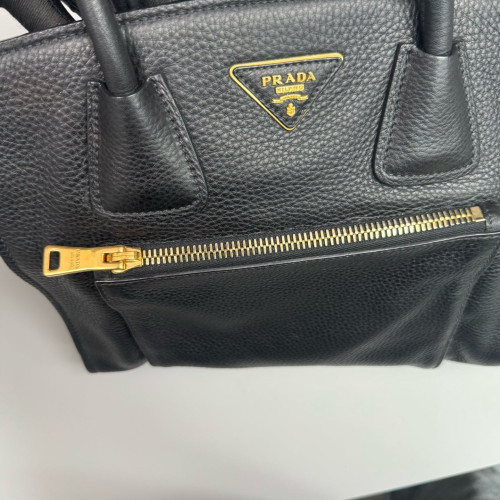 Prada Handbag Grained Calfskin Black Prada Handbag Grained Calfskin Black