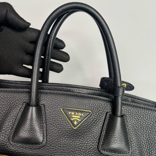 Prada Handbag Grained Calfskin Black Prada Handbag Grained Calfskin Black