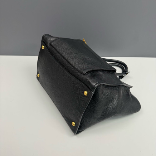 Prada Handbag Grained Calfskin Black Prada Handbag Grained Calfskin Black