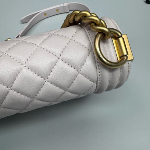 Chanel Quilted Medium Top Handle Boy Flap Lambskin Pale Orchid Chanel Quilted Medium Top Handle Boy Flap Lambskin Pale Orchid