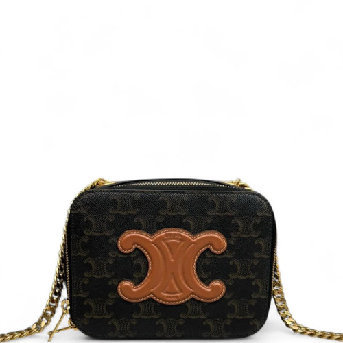 Celine Camera Case Triomphe Black Brown