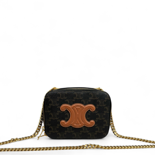 Celine Camera Case Triomphe Black Brown