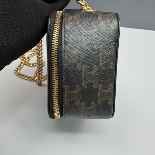 Celine Camera Case Triomphe Black Brown