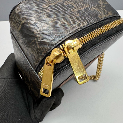 Celine Camera Case Triomphe Black Brown