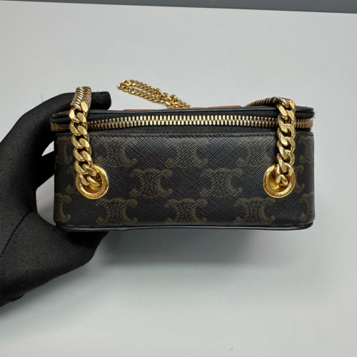 Celine Camera Case Triomphe Black Brown