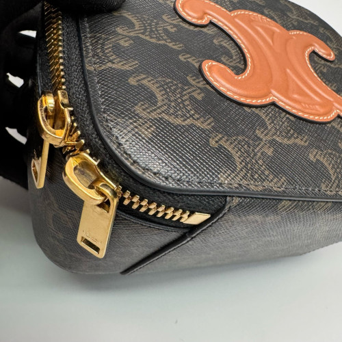 Celine Camera Case Triomphe Black Brown