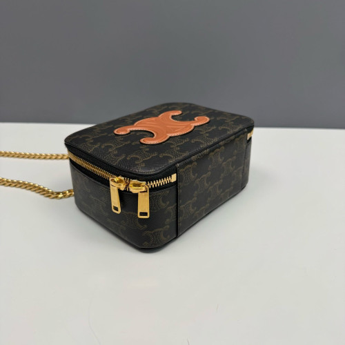 Celine Camera Case Triomphe Black Brown