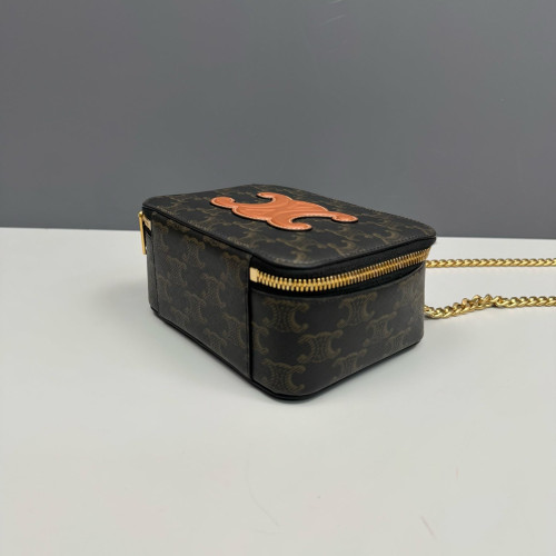 Celine Camera Case Triomphe Black Brown