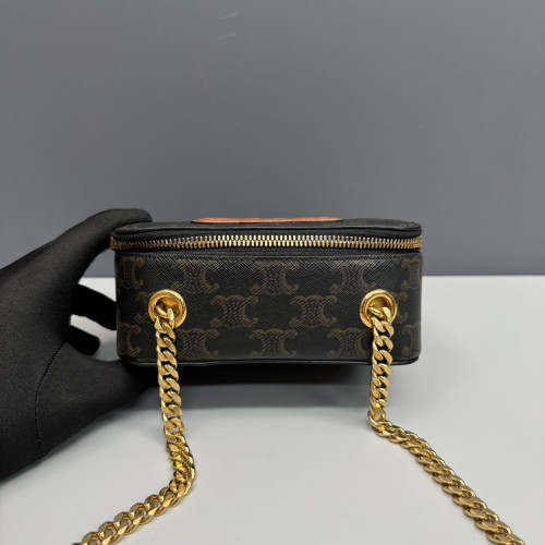 Celine Camera Case Triomphe Black Brown