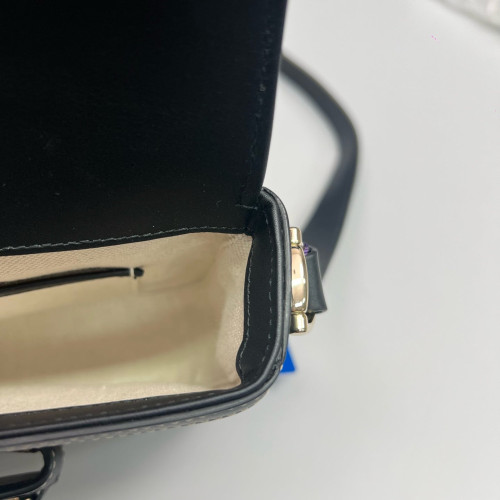 Gucci Mini Horsebit 1955 Guccissima Beige Black