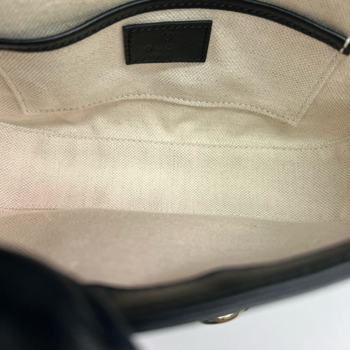 Gucci Mini Horsebit 1955 Guccissima Beige Black