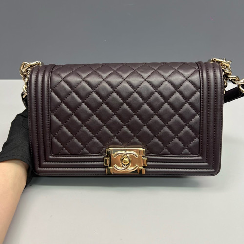 Chanel Quilted Medium Boy Flap Lambskin Azalea