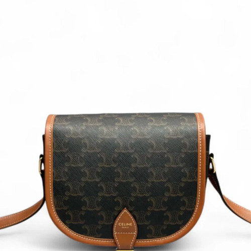 Celine Medium Folco Bag Triomphe Black Brown