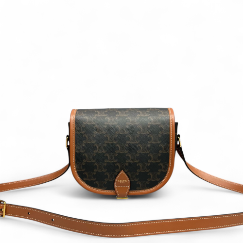 Celine Medium Folco Bag Triomphe Black Brown