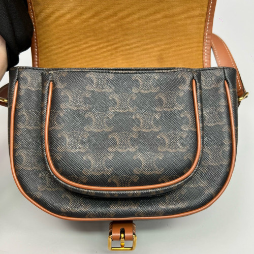 Celine Medium Folco Bag Triomphe Black Brown