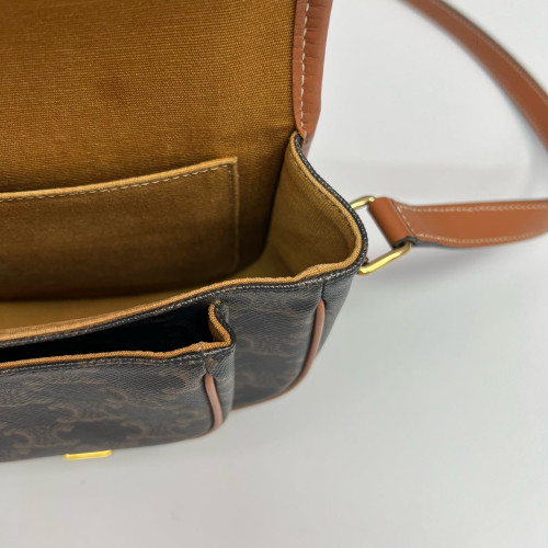 Celine Medium Folco Bag Triomphe Black Brown