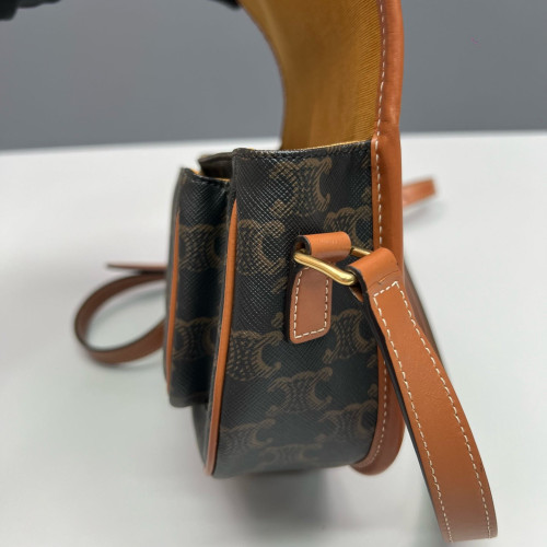 Celine Medium Folco Bag Triomphe Black Brown