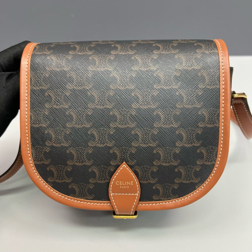 Celine Medium Folco Bag Triomphe Black Brown