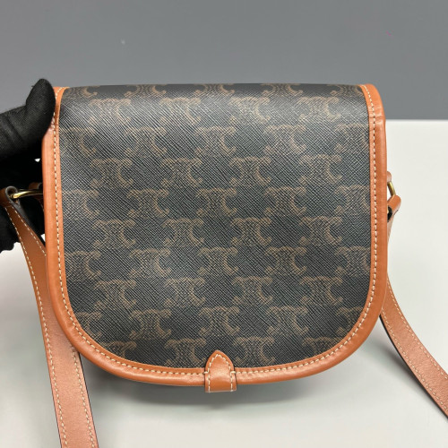Celine Medium Folco Bag Triomphe Black Brown