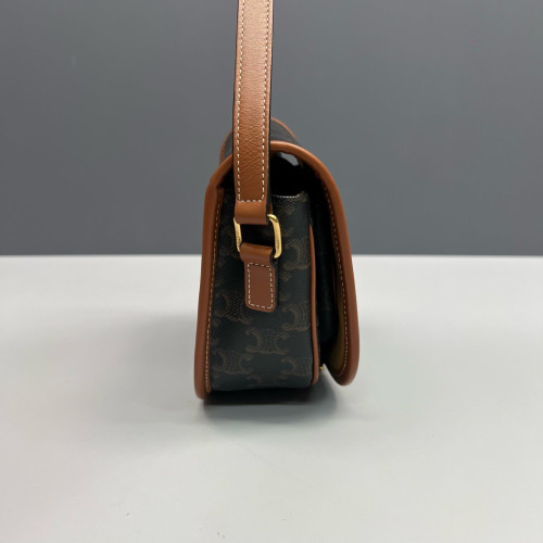 Celine Medium Folco Bag Triomphe Black Brown