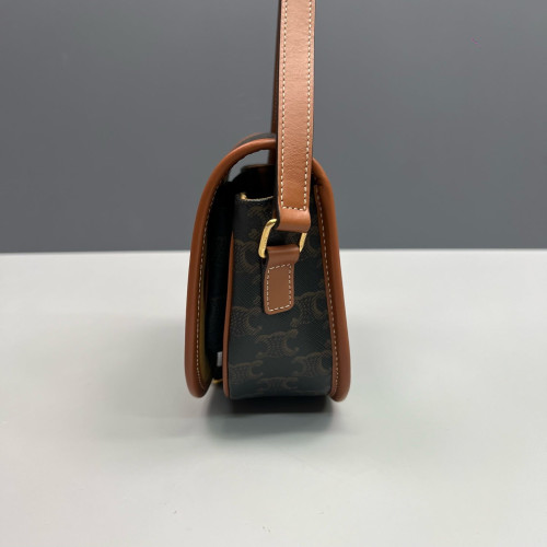 Celine Medium Folco Bag Triomphe Black Brown