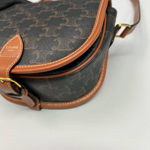 Celine Medium Folco Bag Triomphe Black Brown