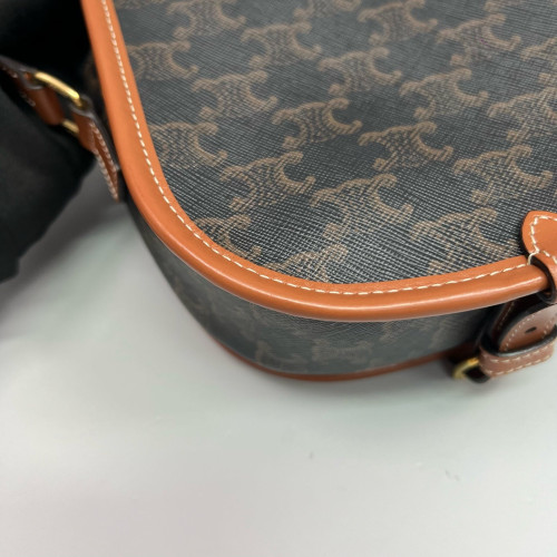 Celine Medium Folco Bag Triomphe Black Brown