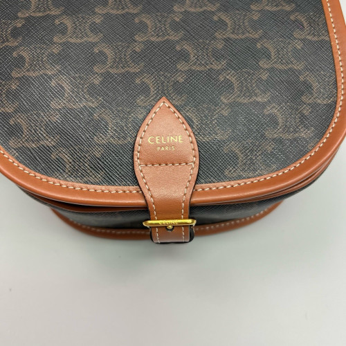 Celine Medium Folco Bag Triomphe Black Brown