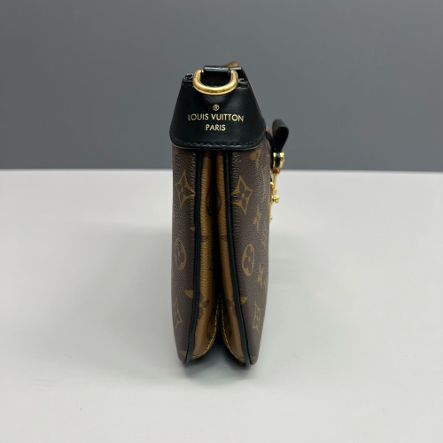 Louis Vuitton Shoulder Bag Monogram Brown Black