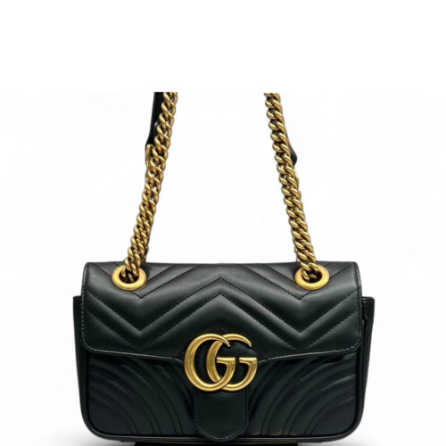 Gucci Diamante Mini GG Marmont Calfskin Black