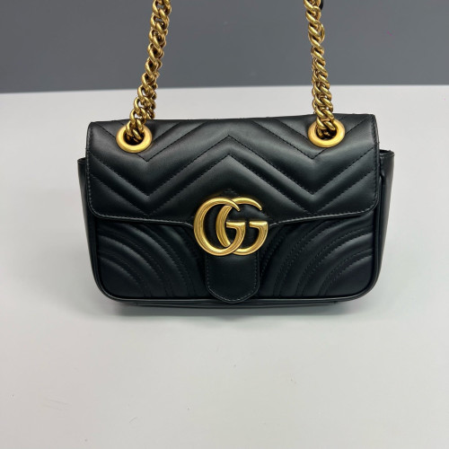 Gucci Diamante Mini GG Marmont Calfskin Black
