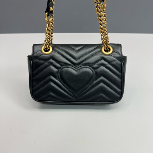 Gucci Diamante Mini GG Marmont Calfskin Black