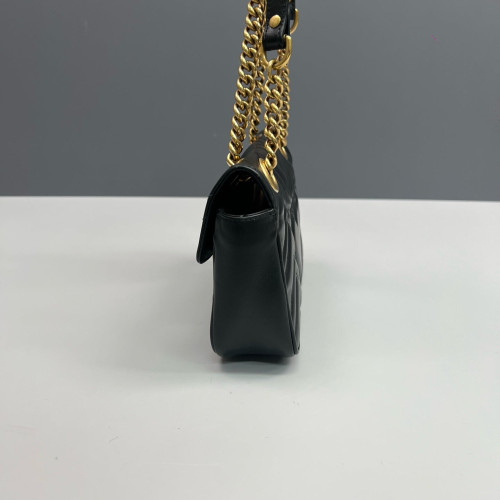 Gucci Diamante Mini GG Marmont Calfskin Black