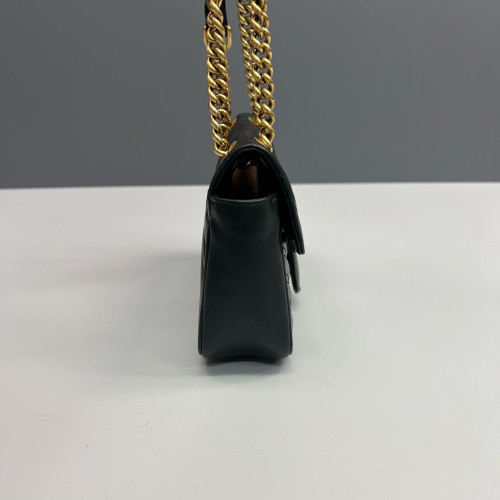 Gucci Diamante Mini GG Marmont Calfskin Black