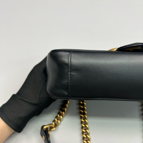 Gucci Diamante Mini GG Marmont Calfskin Black
