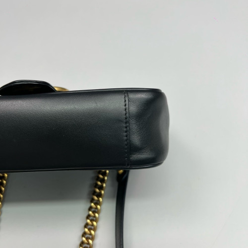 Gucci Diamante Mini GG Marmont Calfskin Black