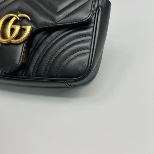 Gucci Diamante Mini GG Marmont Calfskin Black