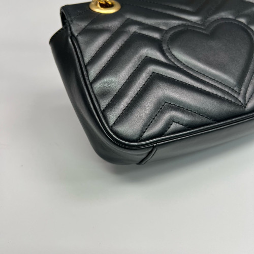 Gucci Diamante Mini GG Marmont Calfskin Black