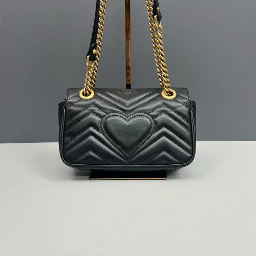 Gucci Diamante Mini GG Marmont Calfskin Black