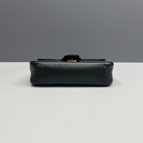Gucci Diamante Mini GG Marmont Calfskin Black