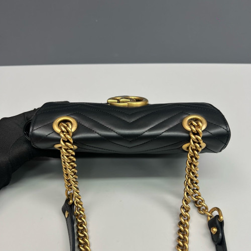Gucci Diamante Mini GG Marmont Calfskin Black
