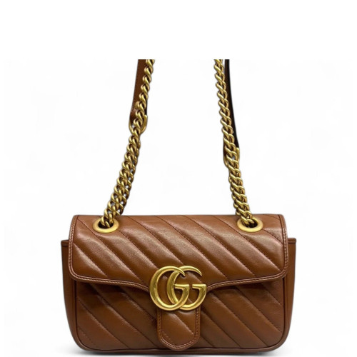 Gucci Mini GG Marmont Calfskin Tan