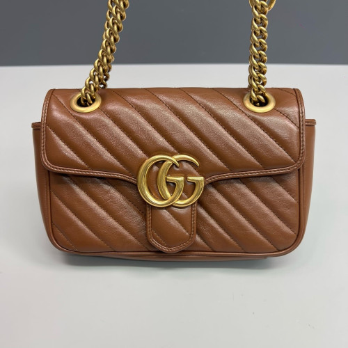 Gucci Mini GG Marmont Calfskin Tan